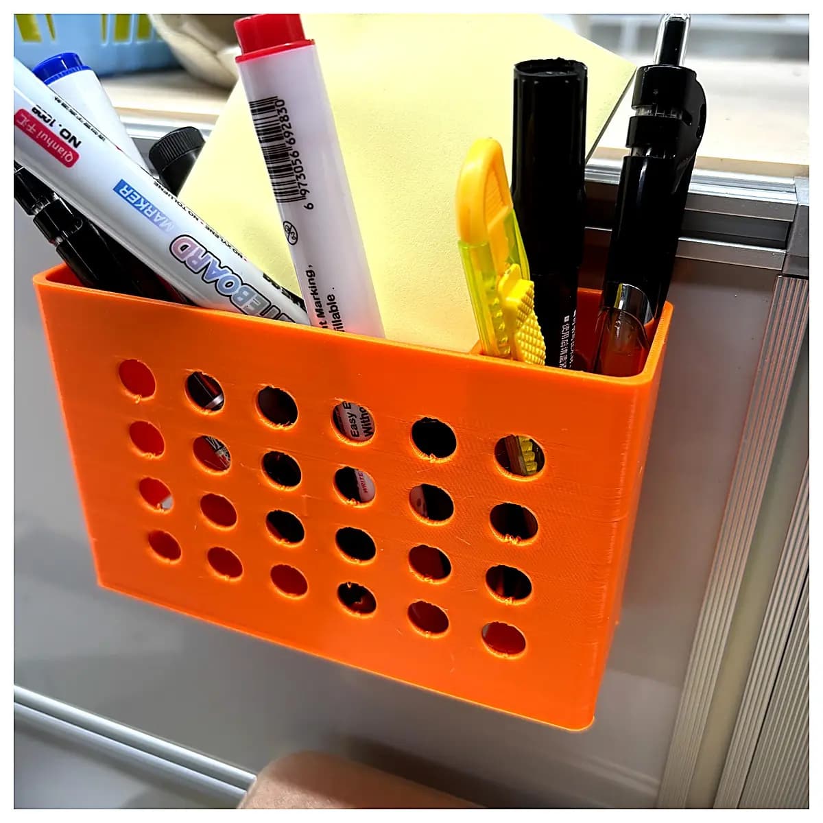 Office Wall Mounted Pen Holder Desk Organizer Pen Case Desktop Storage File Rack Computer Workstation Organizer