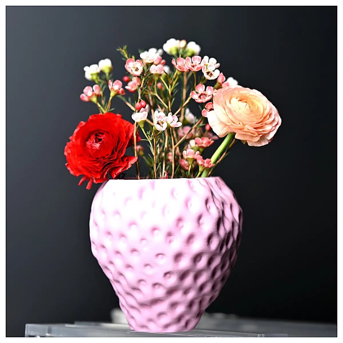 Strawberry Vase Pencil Case Phone Organizer Student Stationery Cute Girl Decor Desk Accessory Girls Graduation Keepsake
