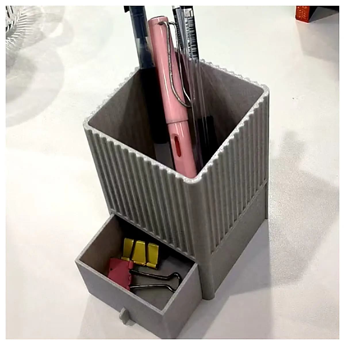 Desk Pen Holder Organizer Simple Elegant Storage Drawer Pen Case Multi Functional Desk Accessories Office School Supplies