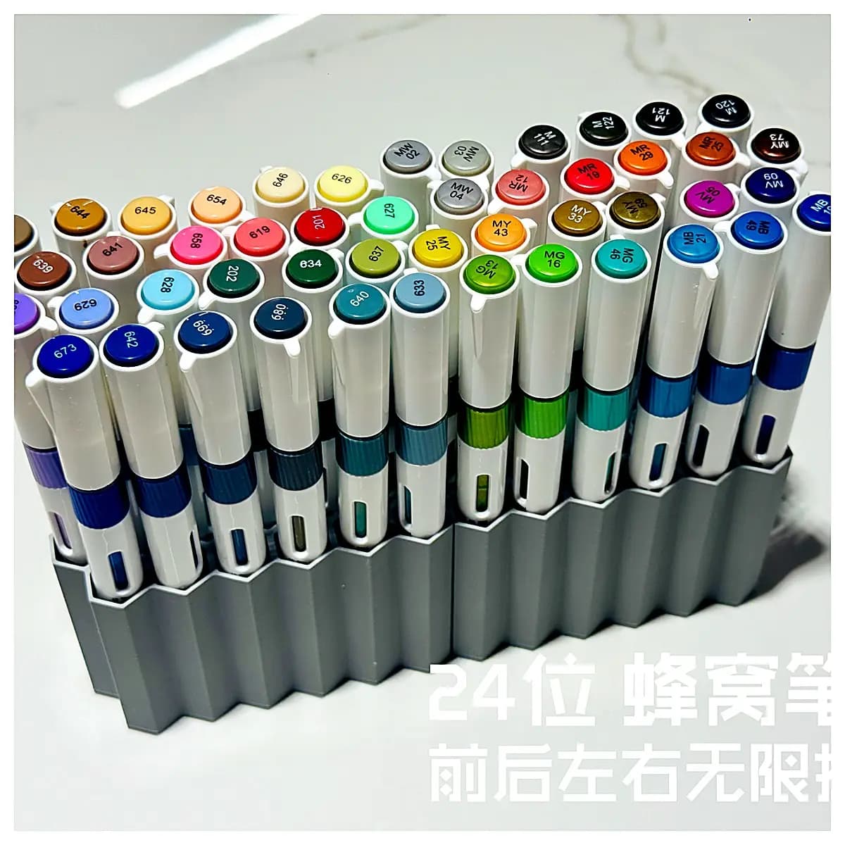 Marker Storage Box Organizer Honeycomb Pencil Case Pen Holder Desk Organizer Multi Compartment Classification Supplies Office Learning