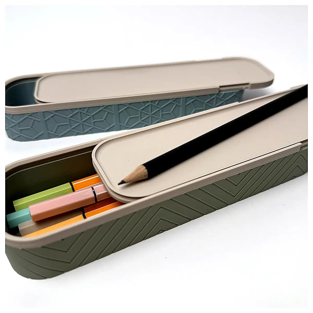 Sliding Pencil Case Art Case Sketching Box Student Pencil Holder Protective Storage Drawing Supplies Gift Idea Multi Function Organizer