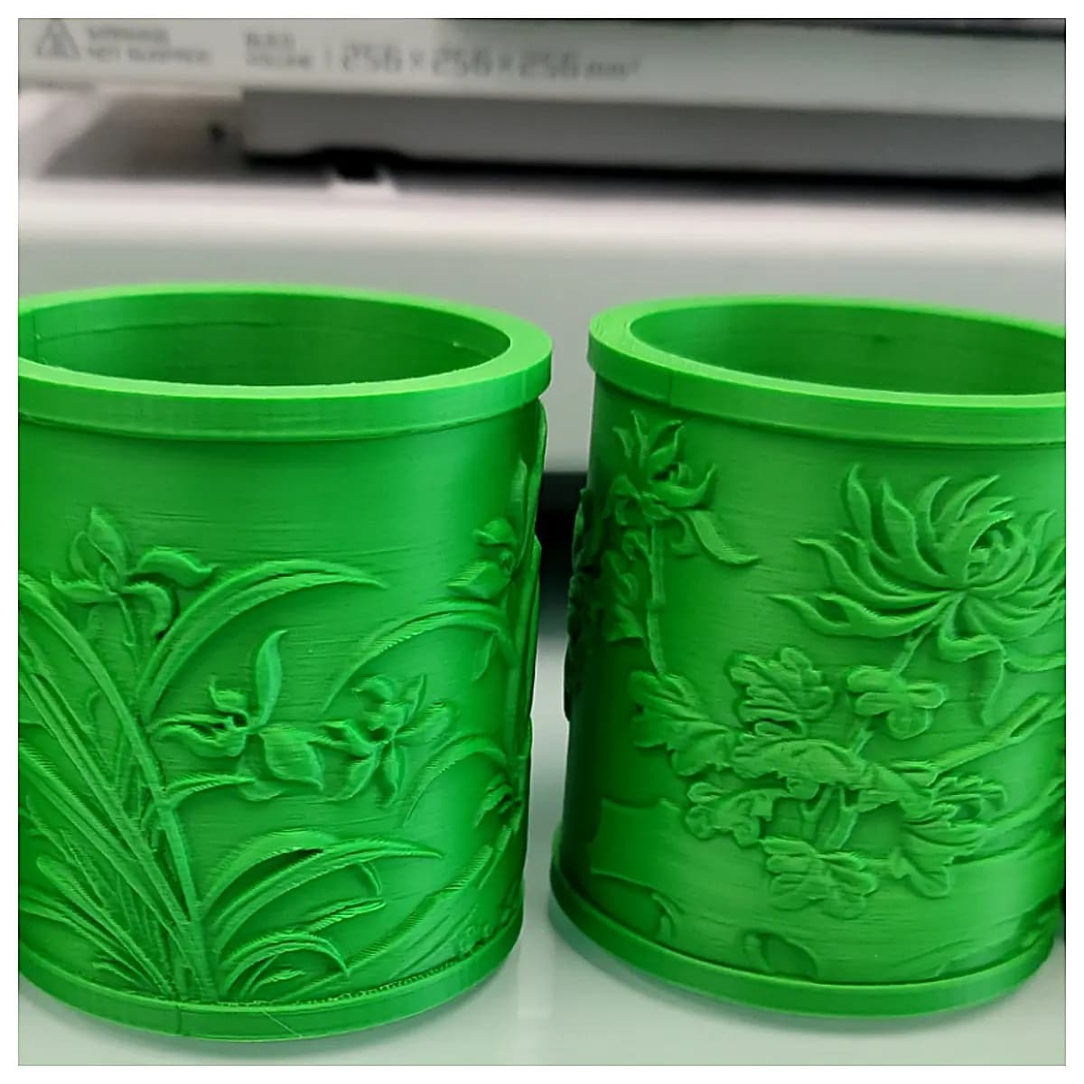 Meilan Pen Holder Set 3 Chrysanthemum Decorative Desk Organizer Storage Box for Office Home