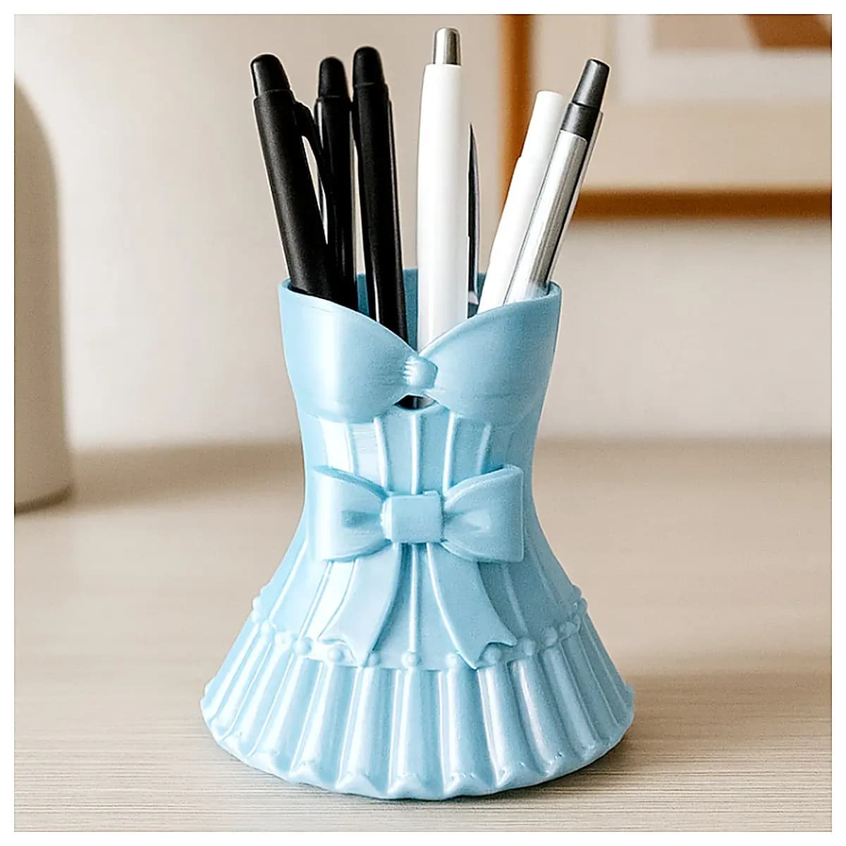 Art Vase Pen Holder Q Craft Decorative Object Creative Placement Desk Organizer Office Gift Art Piece Decoration