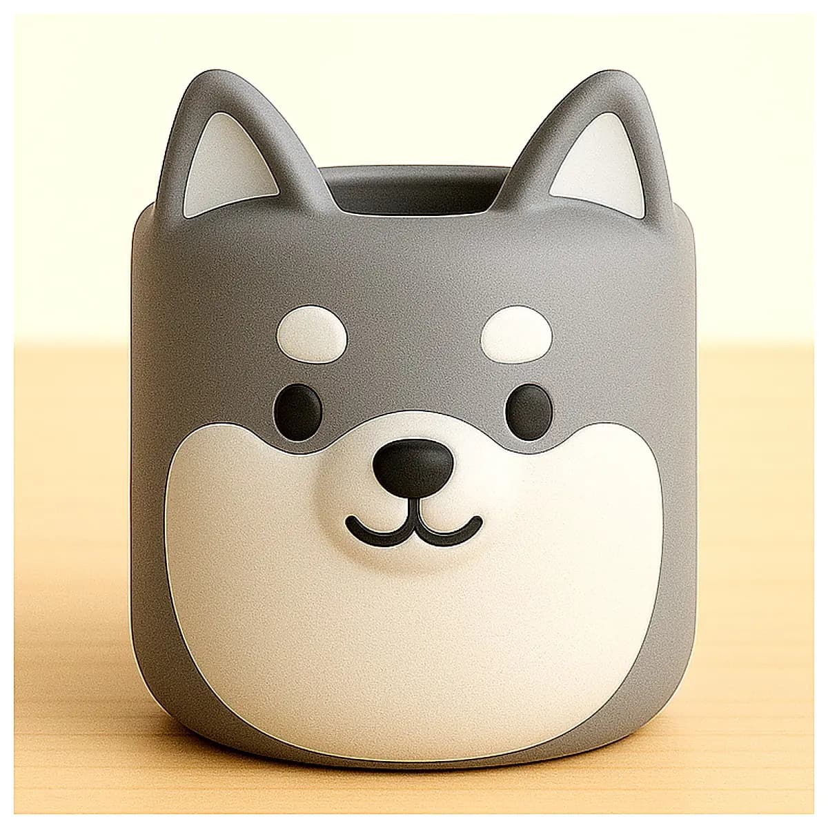 Cute Husky Pencil Holder Creative Desktop Organizer Pet Theme Student School Book Storage Box Room Decor Study Supplies