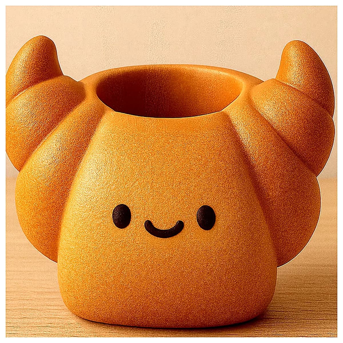 Novelty Horn Bread Holder Pen Cup Cute Scented Decoration Desk Organizer Home Decor Cartoon Style Gift Idea