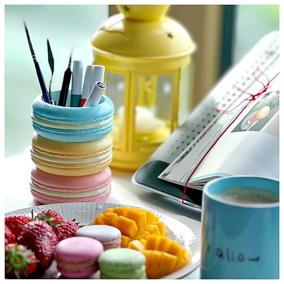 Macaron Pen Holder Drawing Support Brush Stand Art Supplies Pen Caddy Holder Brush Organizer Accessory