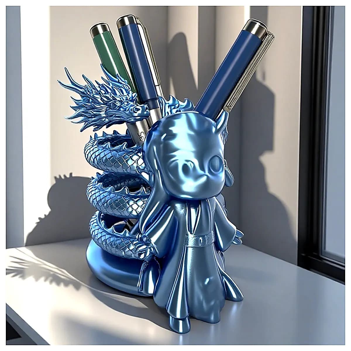 Maruman 3rd Illusion Dragon Pen Holder Creative Desk Decor Phone Stand Office Accessory Gift Collectible