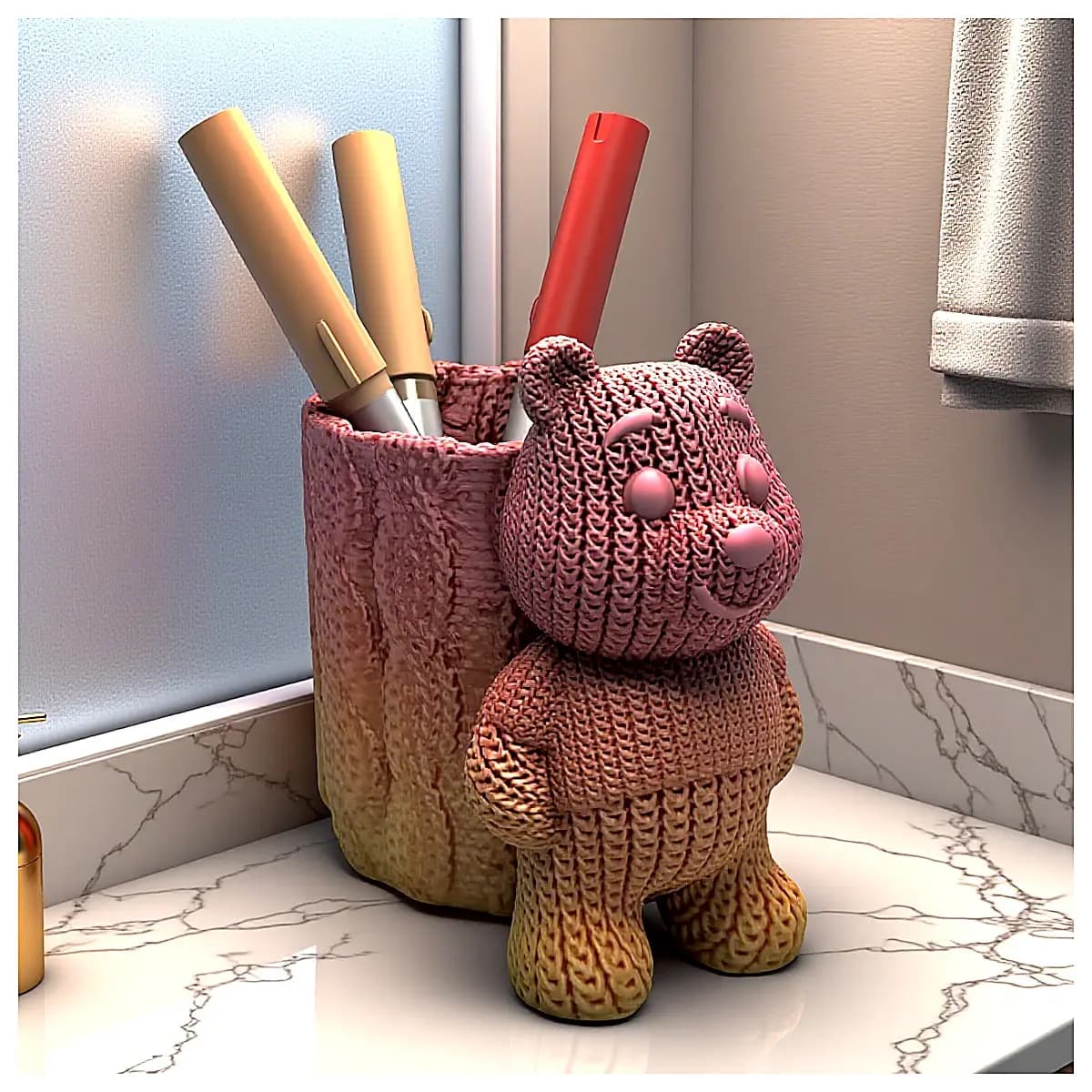 Knitted Winnie the Backpack Soft Cute Kids Toy School Bag Accessory Learning Supplies Gift Baby Companion