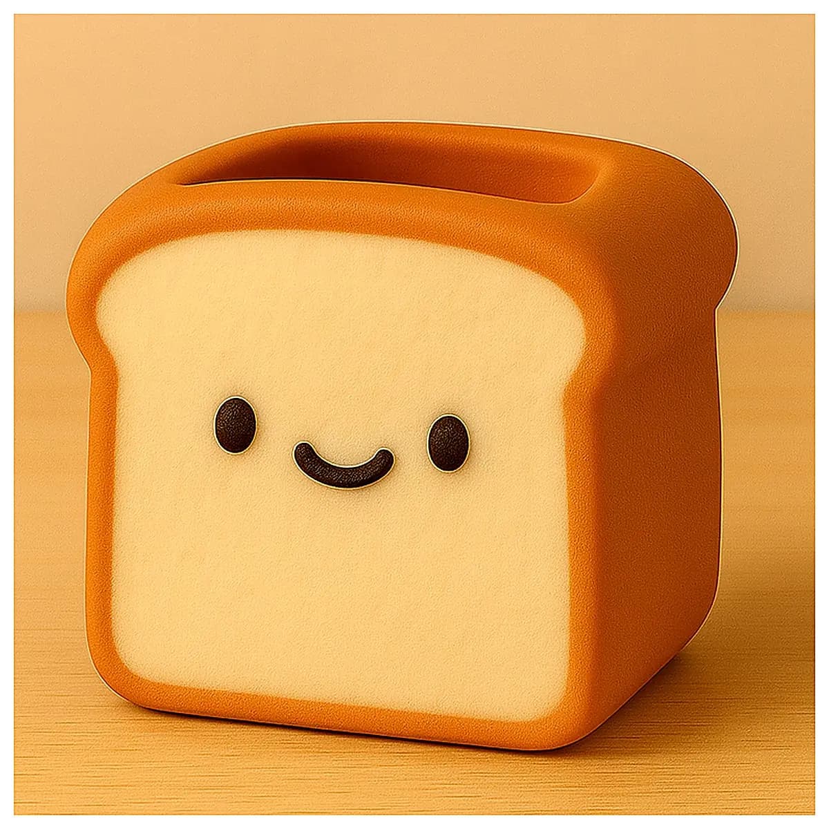 Cute Toast Pencil Holder Student Stationery Organizer Breakfast Cute Small Object Desktop Decoration Creative Lunch Box Pen Holder