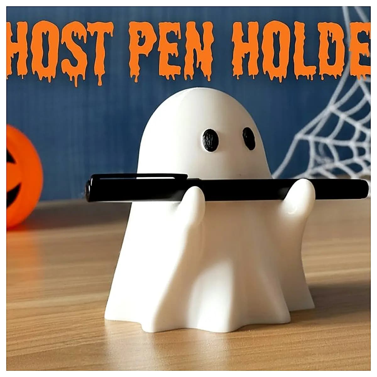 Ghost Pencil Holder Cute Spooky Desktop Decoration Creative Miniature Ghost Figurine Office Desk Gift Accessory