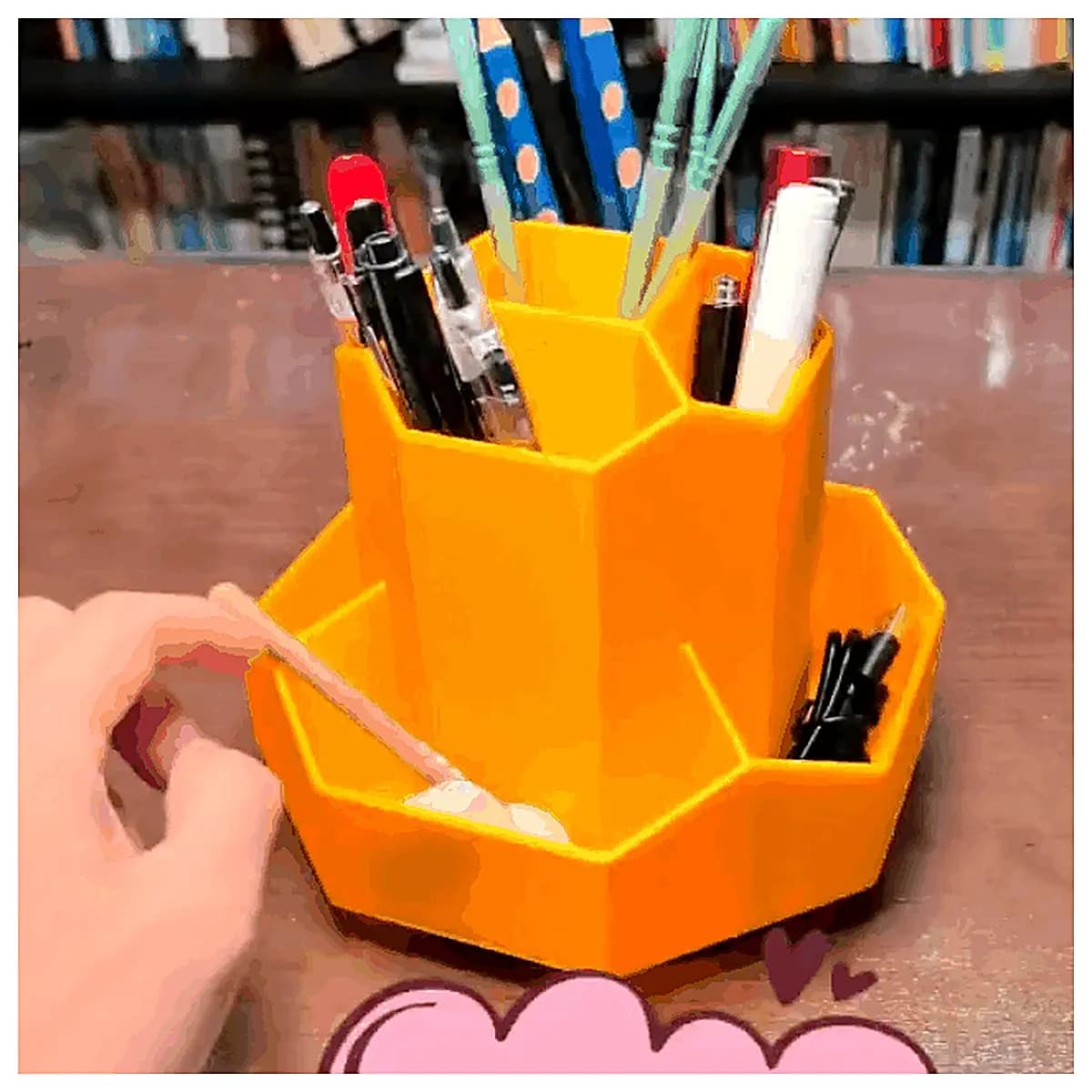 Octagon Rotating Pencil Holder Multi Sided Desk Organizer Pen Case Creative Office Supplies Pen Stand Storage Box