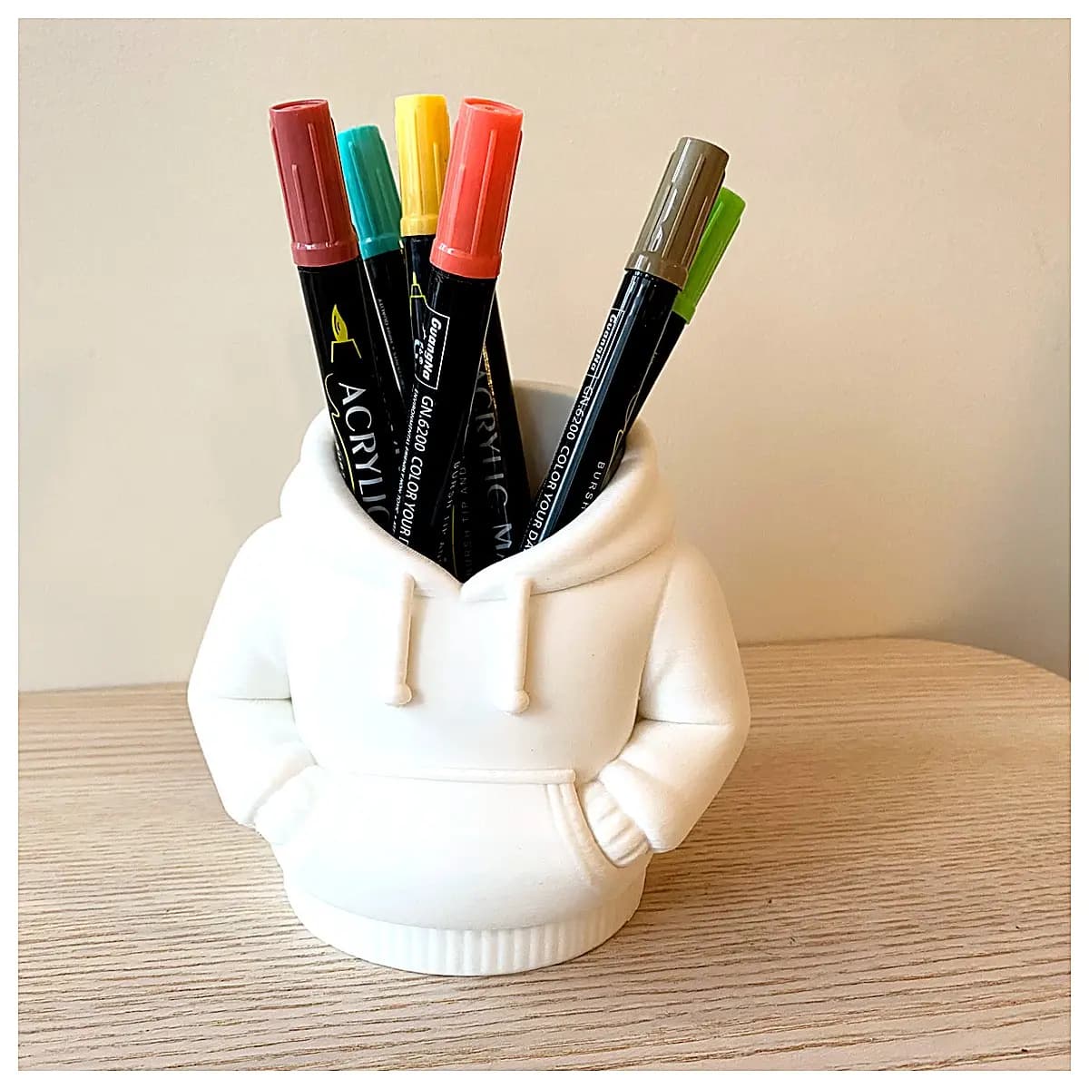 Cute Hooded Sweater Brush Holder Flower Pot Stand Q Craft Creative Storage Desk Decor Home Decoration Multi Functional Support Plant Support