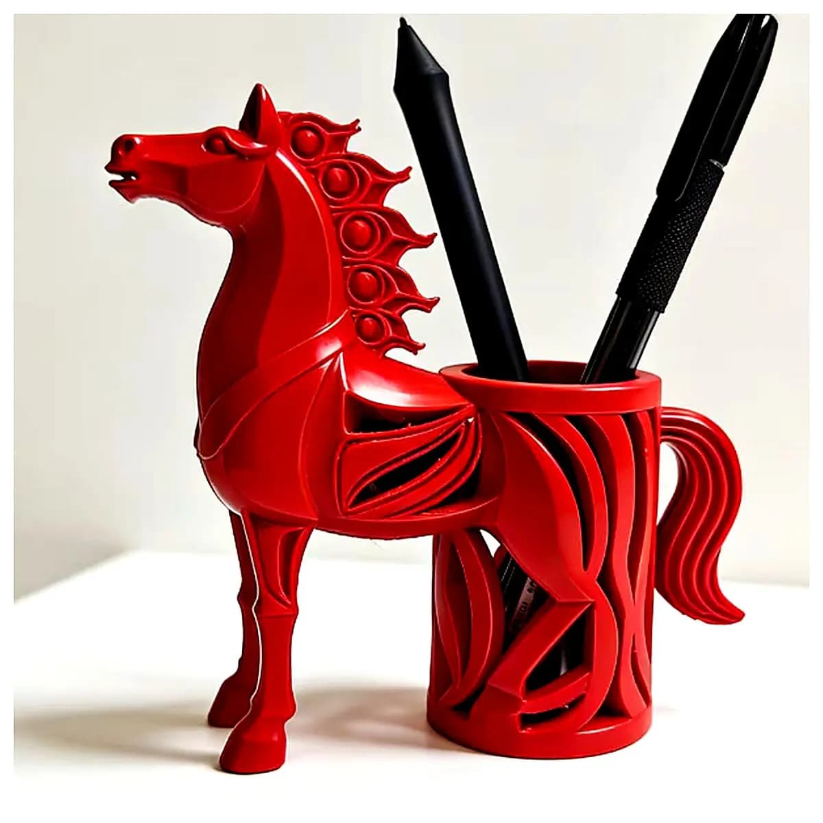 Year of the Horse Creative Pencil Holder Phone Stand Desktop Organizer Office Study Decoration Gift Novel Pencil Case