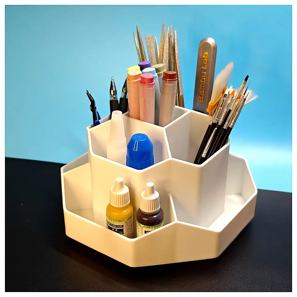 Rotating Pen Holder Organizer Desk Storage Box Pen Case Pencil Holder Office Supplies Lazy Person Gadget