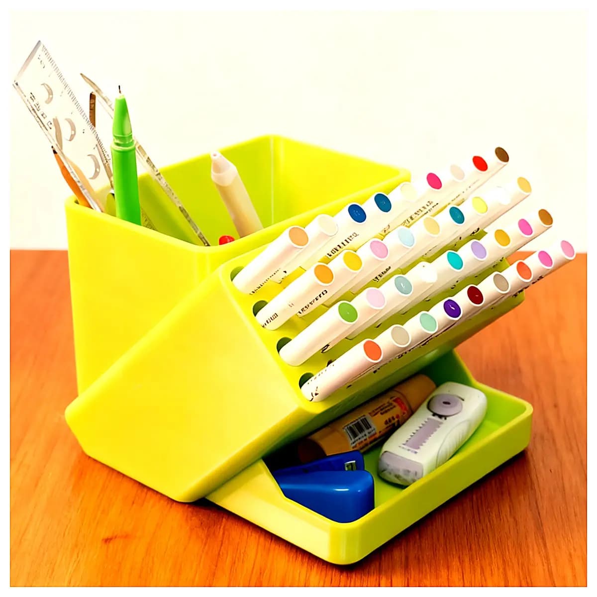 Storage Box Pencil Holder Organizer Art Supplies Brush Holder Desk Organizer Creative Pen Case Study Supplies
