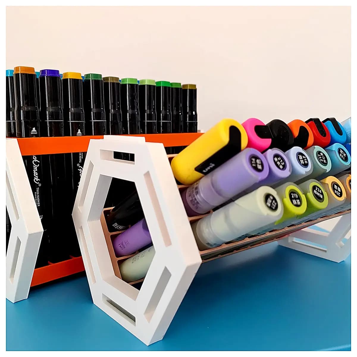 Marker Organizer Multi Function Pen Holder Art Supplies Storage Rack Creative Desktop Organizer Drawing Accessories Pen Case