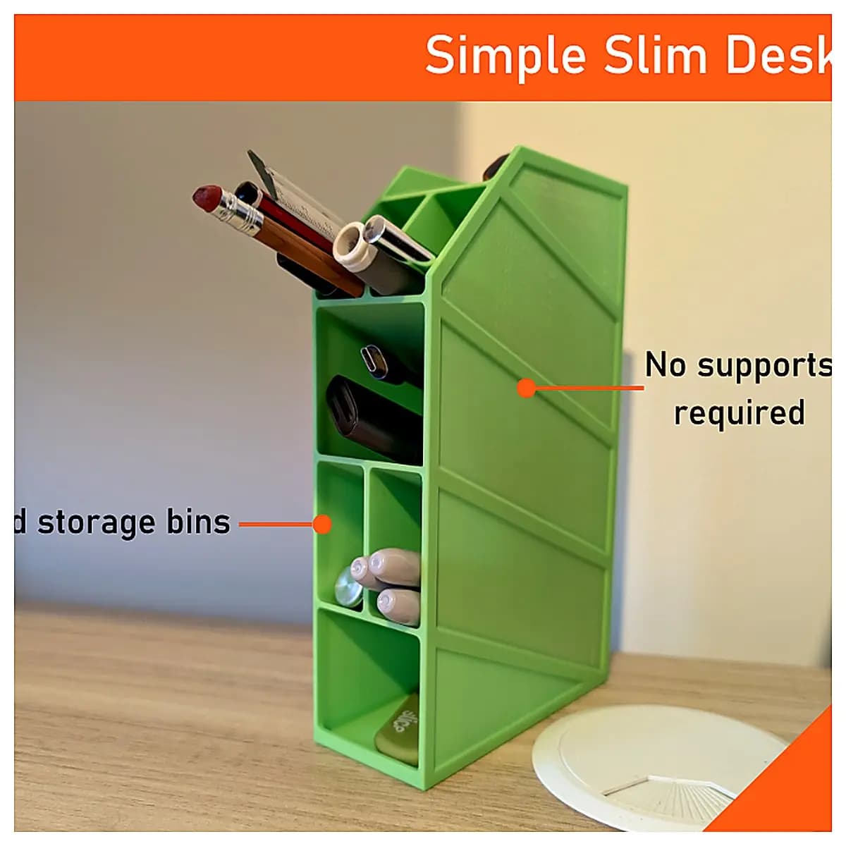 Slim Desktop Organizer Compact Storage Box Desk Organizer Desktop Storage Office Desk Organizer Space Saving Solutions