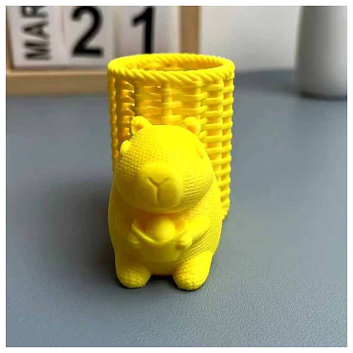 Knitted Capybara Coin Purse Desk Toy Plush Animal Decoration Cute Pet Display Home Living Room Decor Office Desk Ornament Cartoon Figurine