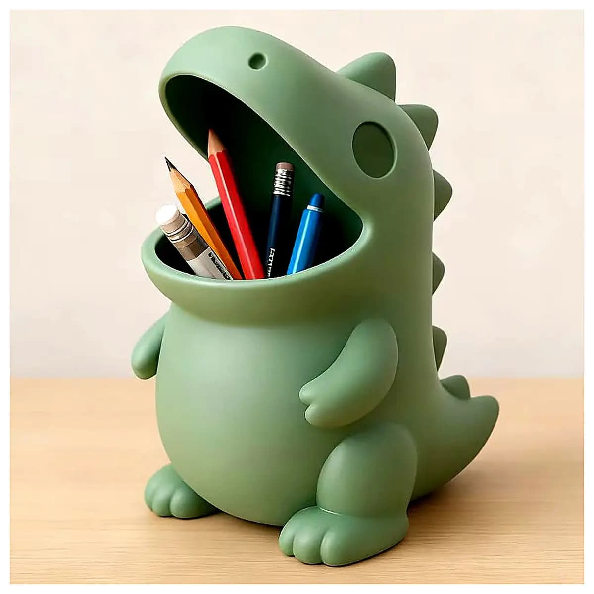 Dinosaur Pencil Holder Theme Model Toy Collection Kids Desk Decoration Dinosaur Enthusiast Gift Idea Novelty Stationery Accessory
