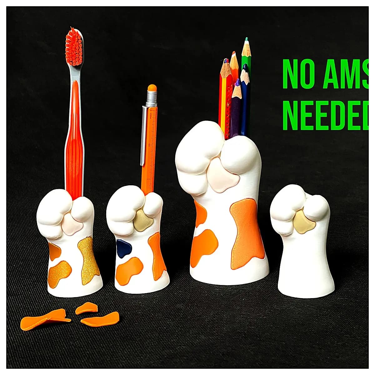 Cat Paw Pencil Holder Creative Desktop Organizer Cute Pet Decoration Phone Stand Office Study Simple Design