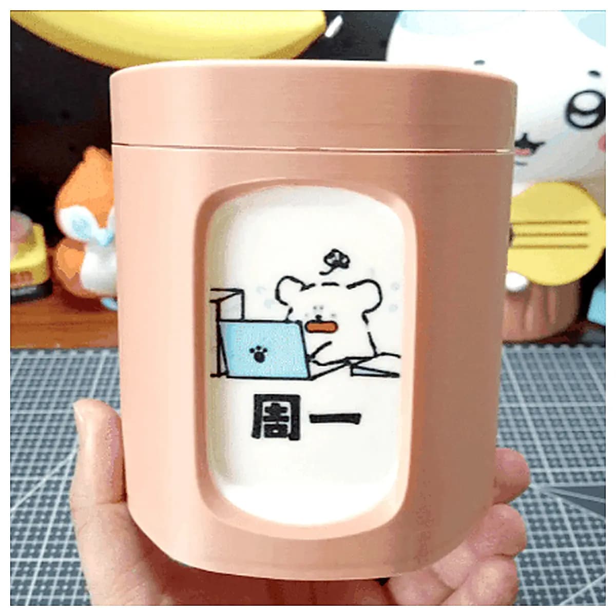 Rotating Page Holder Pen Organizer Line Dog Pink Rabbit Print No ing Required Kids Art Supplies Learning Toy Educational Gift