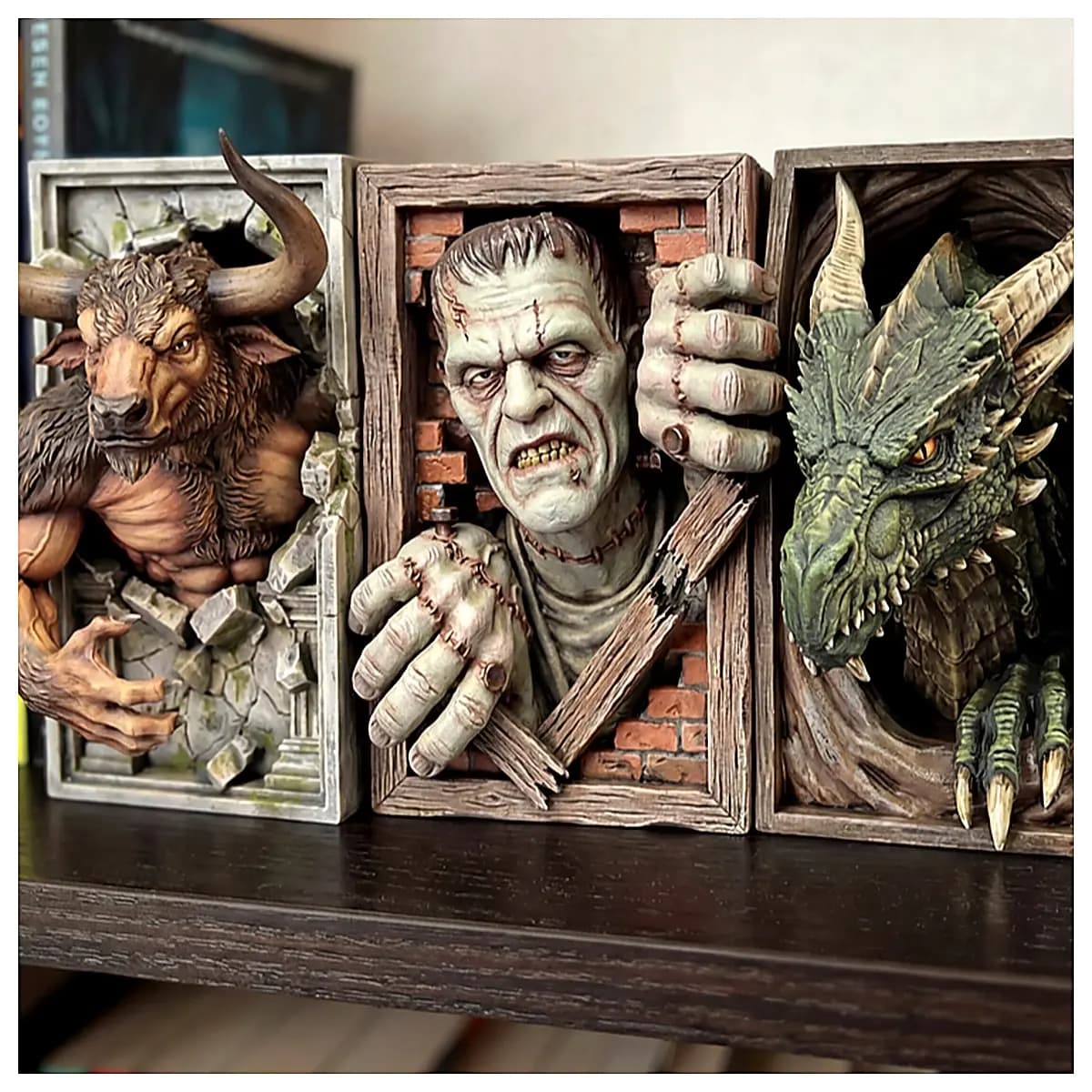 Fantasy Figure Display Stand Minotaur Frankenstein Dragon Model Kits Desktop Decoration Collectible Display Support