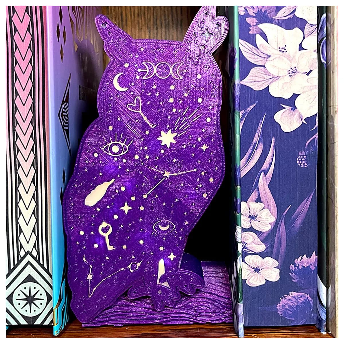 Starry Owl Lantern Figurine Decor Night Decoration Creative Gift Hanging Ornament Bird Decor