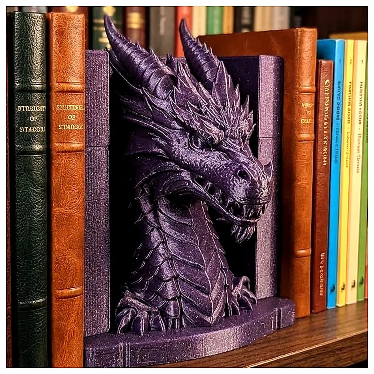 Dragon Shape Bookend Fantasy Decoration Shelf Accent Creative Bookmark Friends Family Art Decor