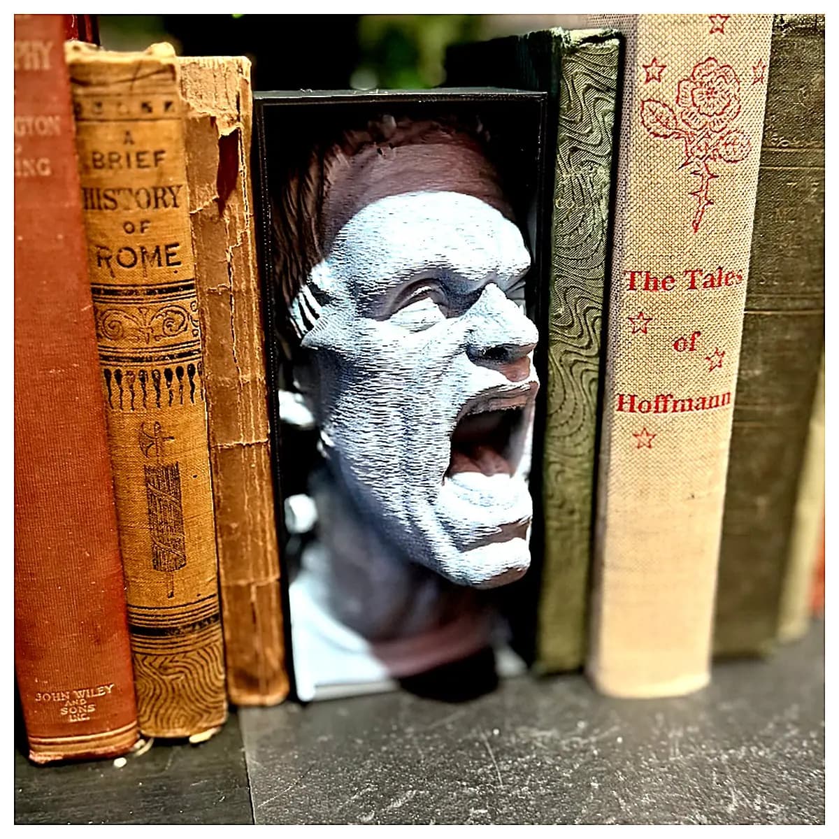 Book Corner Gothic Literature Shelf Victorian Style Dark Fiction Collection Horror Novel Display Classic Books