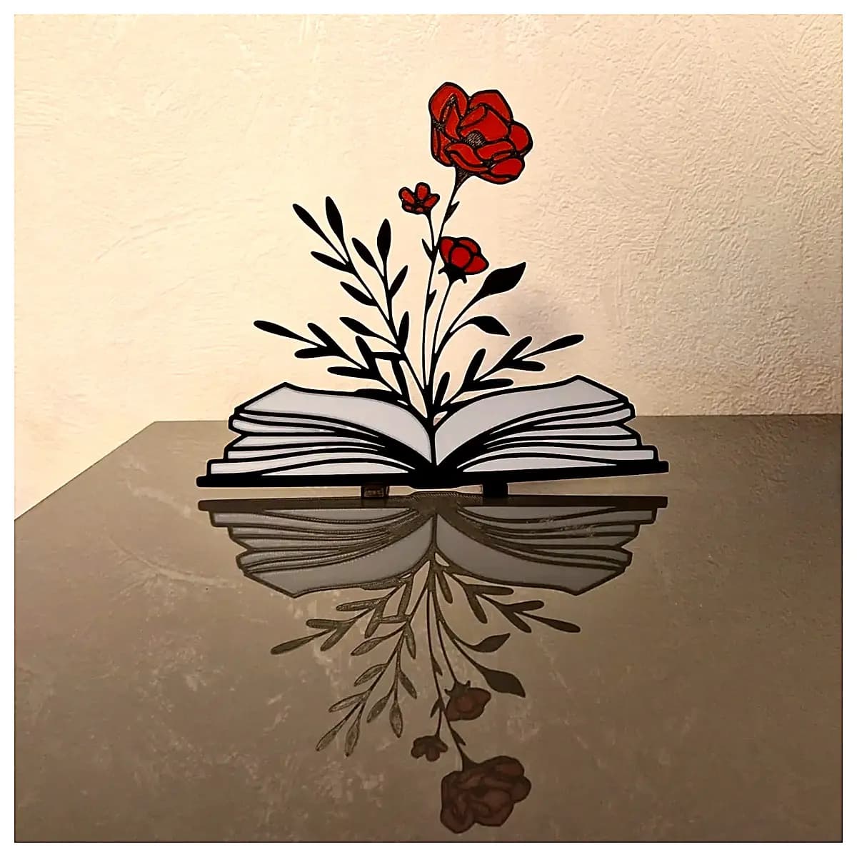 Decorative Book Stand Poppy Flower Arrangement Desktop Flower Vase European Floral Home Decor Creative Home Ornament Multi Floral Decoration