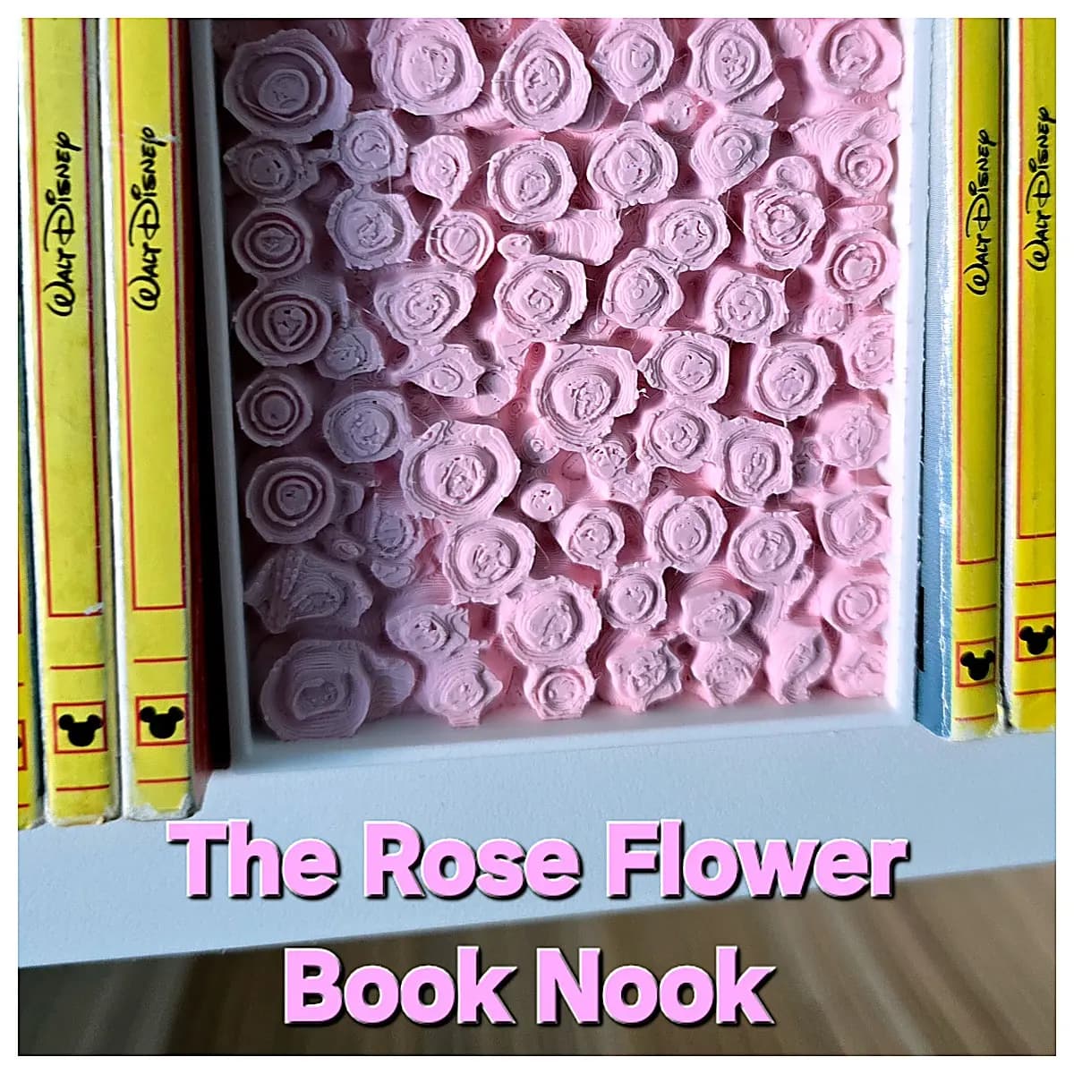 Pink Floral Mini Art Sketchbook Display Stand Book Holder Decorative Shelf Accessory Creative Home Decor Desk Ornament Girls
