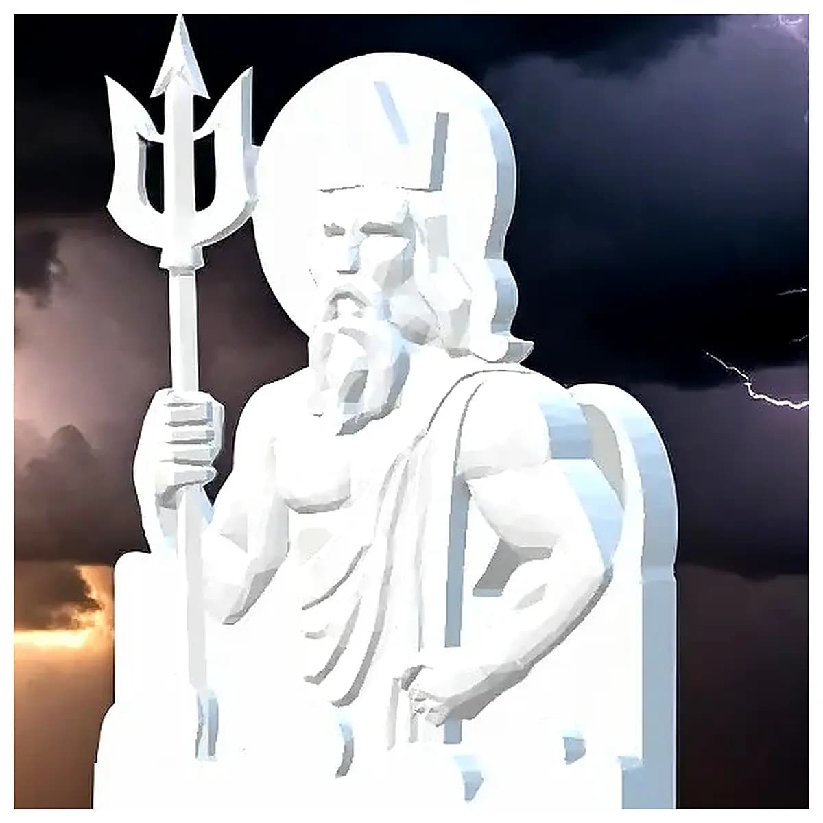 Poseidon Statue Book Stand Model Decoration Figurine Collection Sea God Gift Art Desk Ornament Scene Model