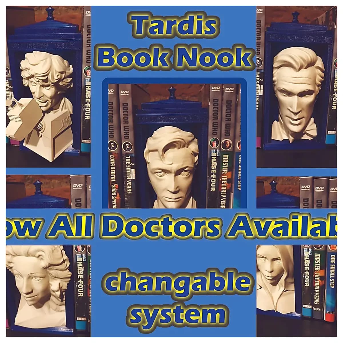 Doctor Who TARDIS Book Stand Display System All Eras Doctor Collectibles Model Toy Decoration Figure