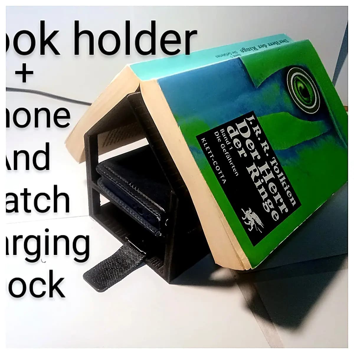 Book Stand Phone Watch Charger Multi Functional Holder Phone Stand Charger Desktop Holder Phone Accessories Compatible with Multiple Phones