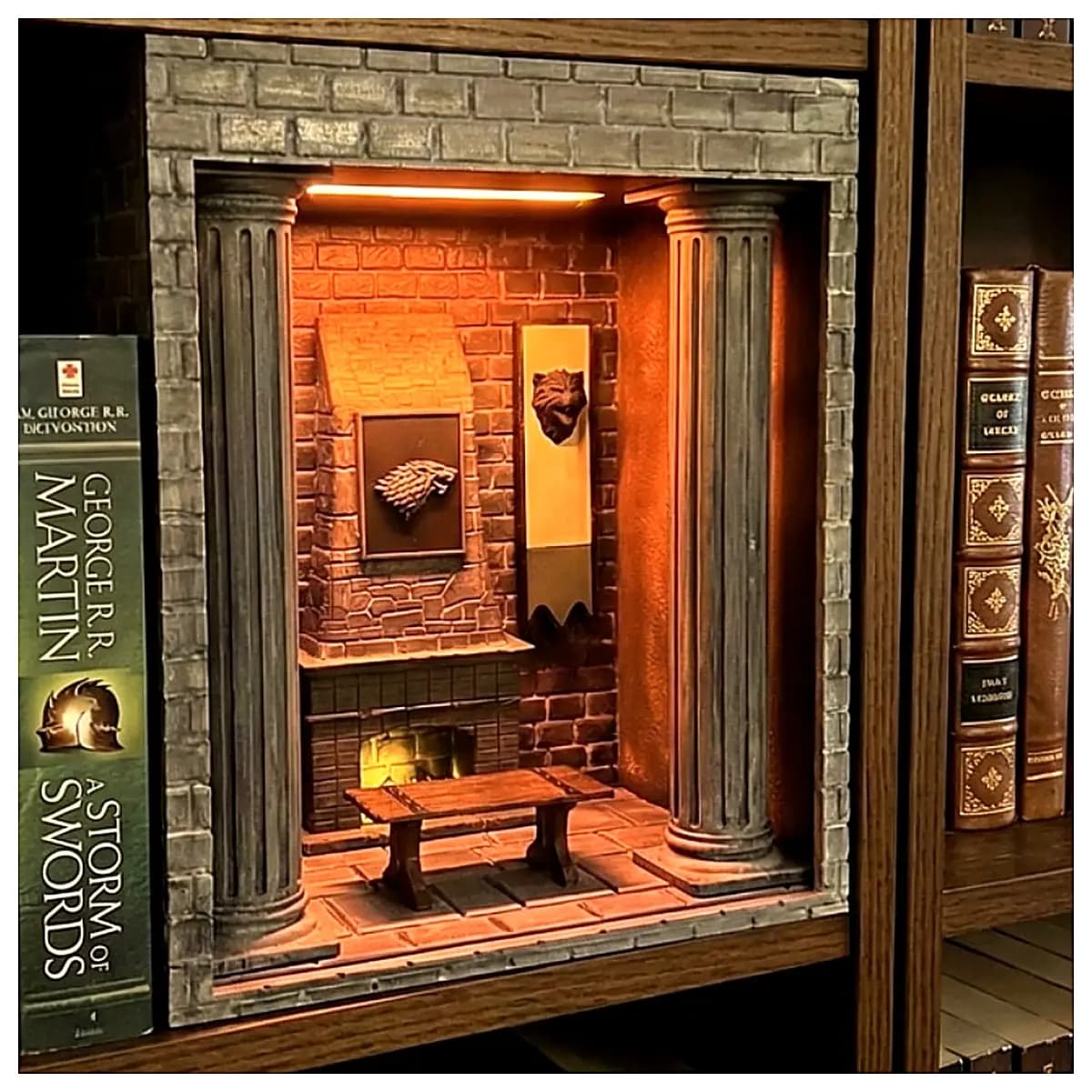 Book Stand Model Windfall Icefall Castle Decoration Miniature Building Figure Collectible Display Piece