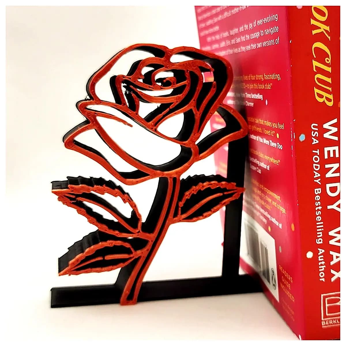 Rose Book Stand 2 s or Single Rose Book Shelf Decorative Book Holder Desktop Floral Ornament Simple Study Decoration Creative Gift