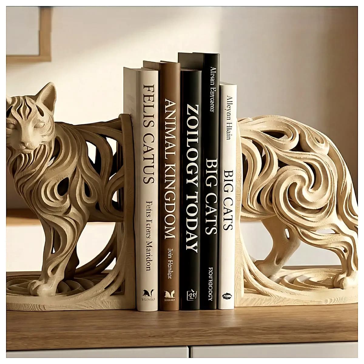 Elegant Vortex Cat Book Stand Desktop Decoration Cat Figurine Creative Bookmark Gift Display Ornament Art Home Decor