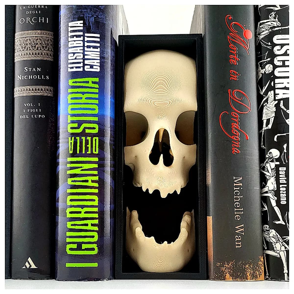 Skull Shelf Book Stand Horror Style Skull Decor Ghost House Decoration Spooky Display Dark Atmosphere Ghost Story Props Scene Setting