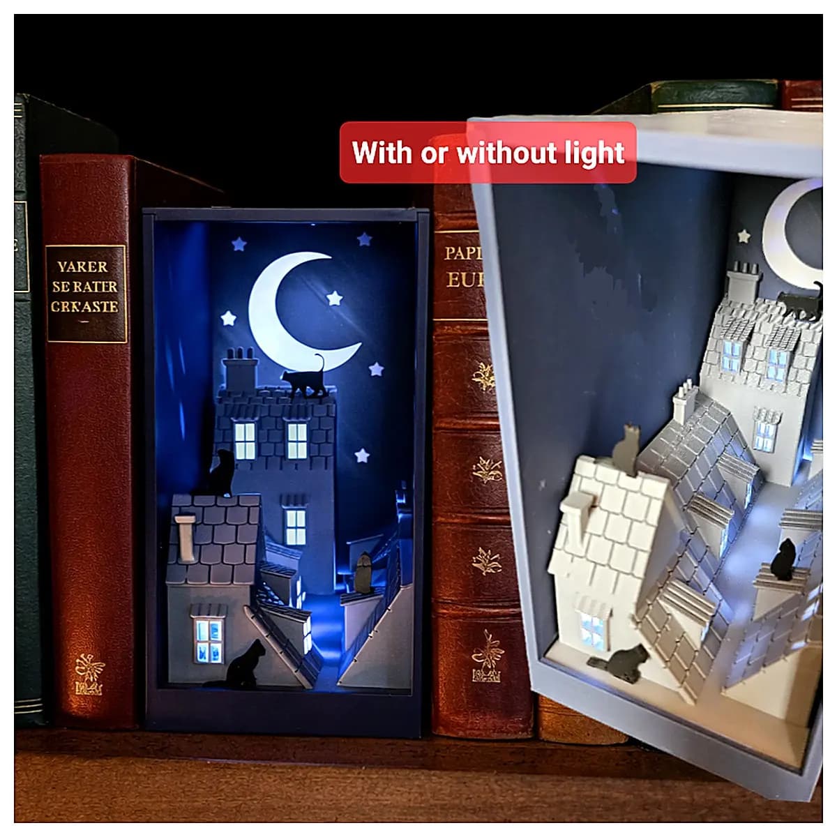 Night Roof Book Stand Floor Holder Reading Desk Wall Mounted Shelf Bracket Decorative Bookshelf Indoor Lighting Bedroom Stand