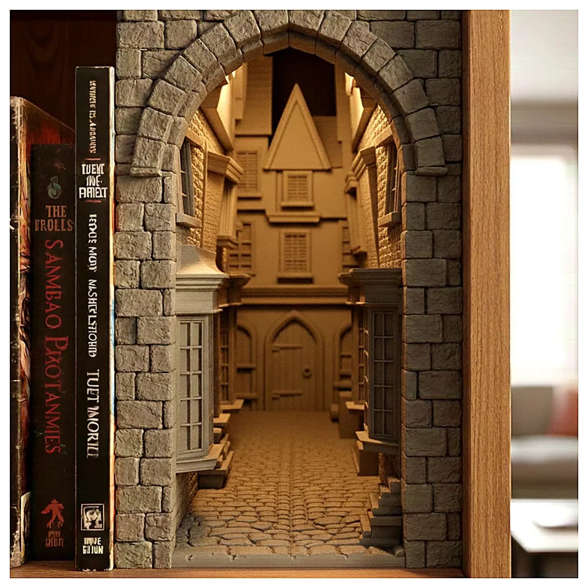 Zigzag Alley Book Display Stand Book Shelves Decoration Home Decor Reading Room Wall Art Creative Home