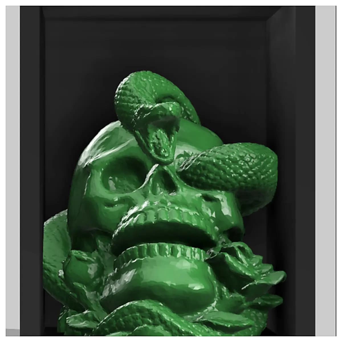 Snake Head Sculpture Display Figurine Decorative Stand Art Piece Home Decor Creative Desk Ornament