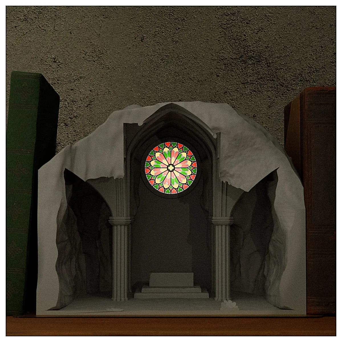 Cave Church Shelf Decoration Religious Decor Chapel Lighting Prayer Indoor Decorative Lighting