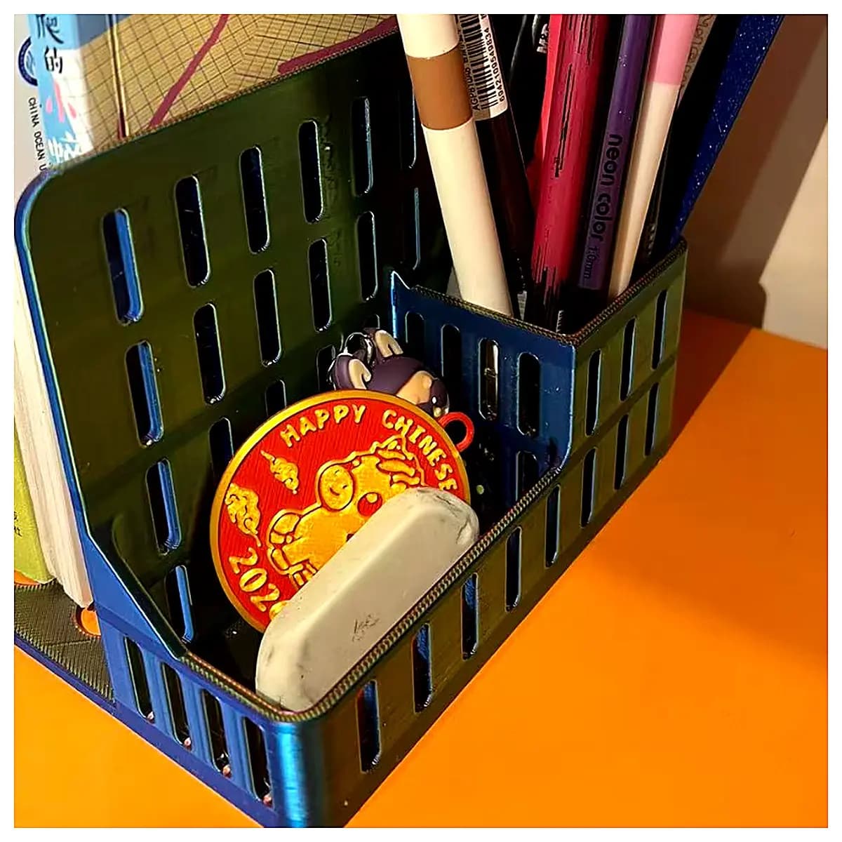 Pen Holder Organizer Shelf Book Stand Desk Storage Multi Purpose Book Support Holder Creative Study Organizer Pen Case Storage