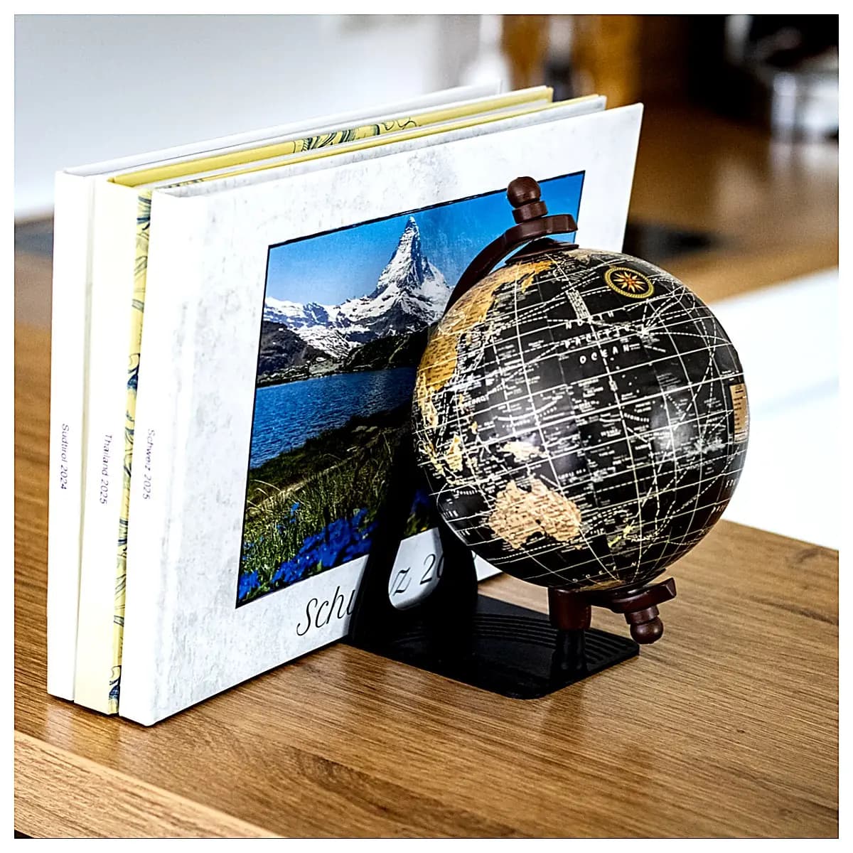 Globe Stand with Book Holder Desktop Globe Support Book Display Stand Educational Decor Learning Accessories