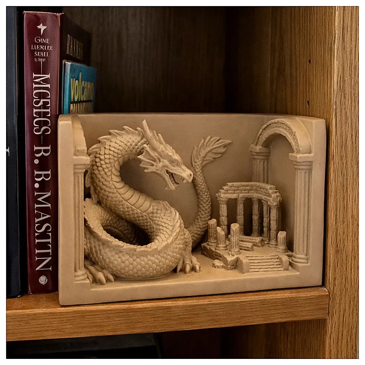 Dragon s Ruin Model Display Stand Mythical Scene 3D Figurine Dragon Role Play Scene Model Collection Ornament
