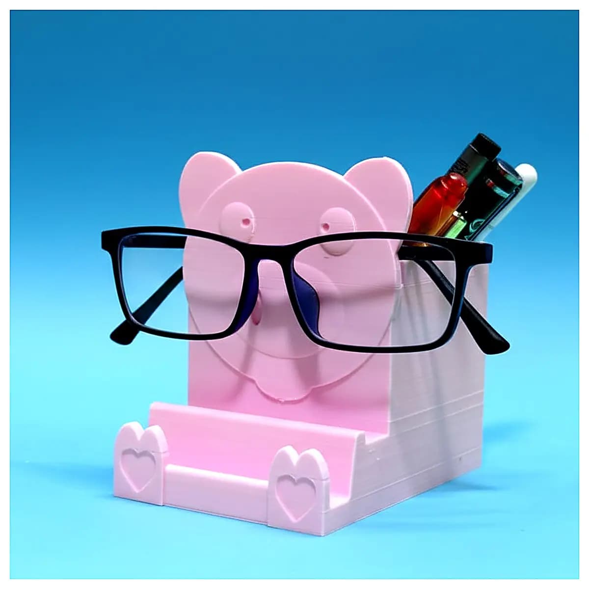 Pig Desk Organizer Cute Animal Storage Box Desktop Organizer Multi Function Storage Creative Decoration Office Study Storage Lazy Person Organizer
