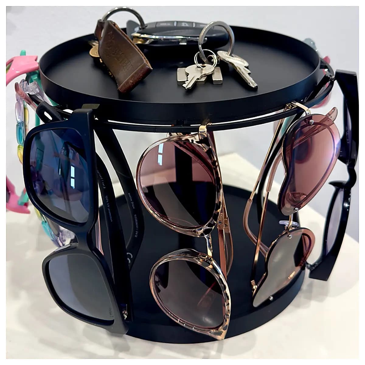Sunglasses Key Holder Organizer Sun Glasses Stand Car Accessories Phone Stand Desktop Storage Home Decor Multi Function