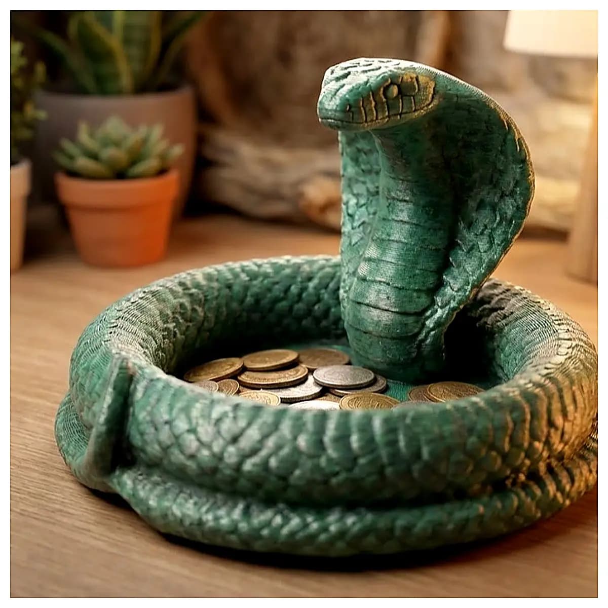 Snake Decor Bowl Creative Ornament Pet Dish Art Piece Desktop Decoration Gift Snake Collection Ceramic Bowl