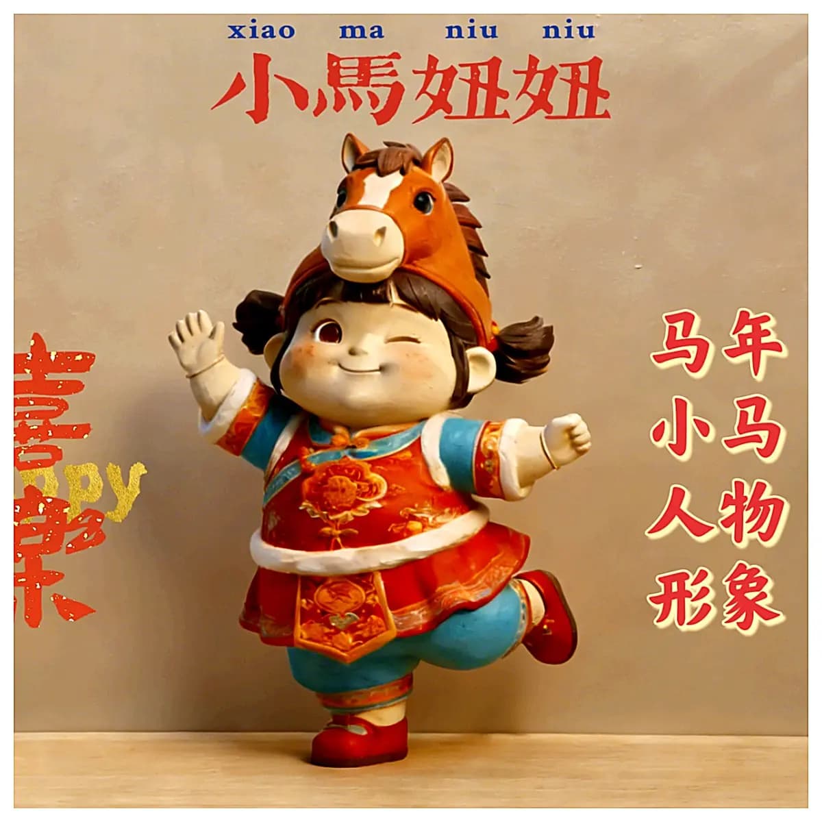 Cute Little Girl Niniu 3D Figurine Toy Model Hand Statue Decorative Ornament Girl Gift Creative Display Mini Model