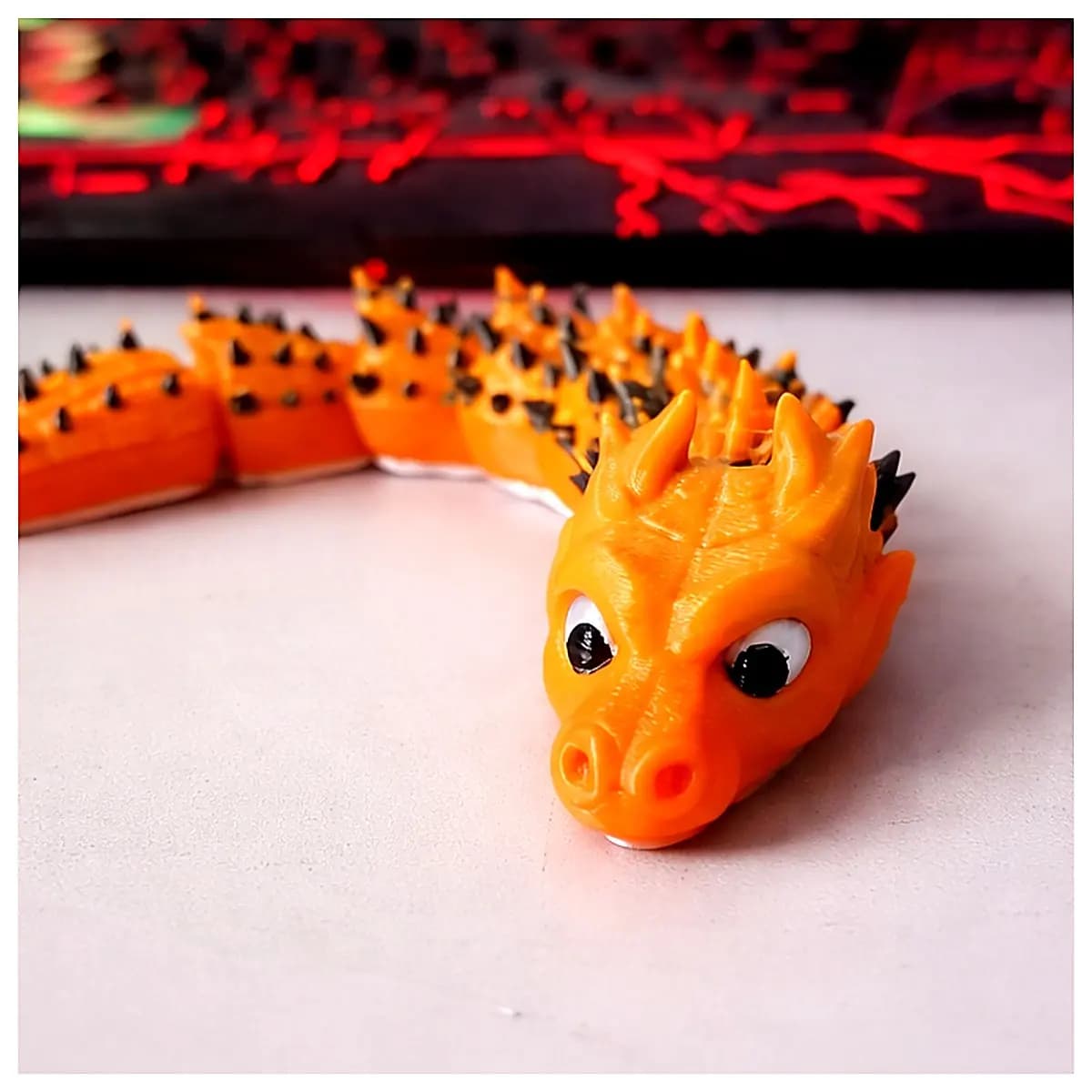 Articulated Joint 3D Printed Dragon Model Flexible Realistic Dragon Skeleton Figure Accessory Play Set Reptile Figures